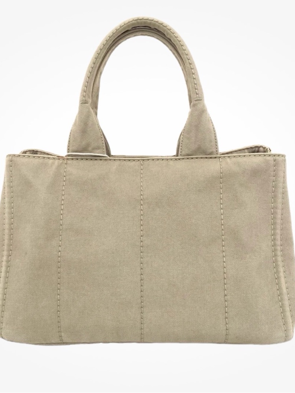 Prada Khaki Handbag Canapa tote - Picture 2 of 9